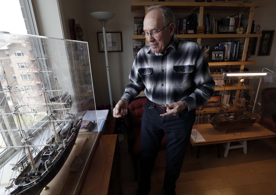 Building scale models of famous ships takes dedication, but brings great satisfaction, says Greg Zimmerman, who has built a dozen ships in the wood shop at Monarch Landing in Naperville.